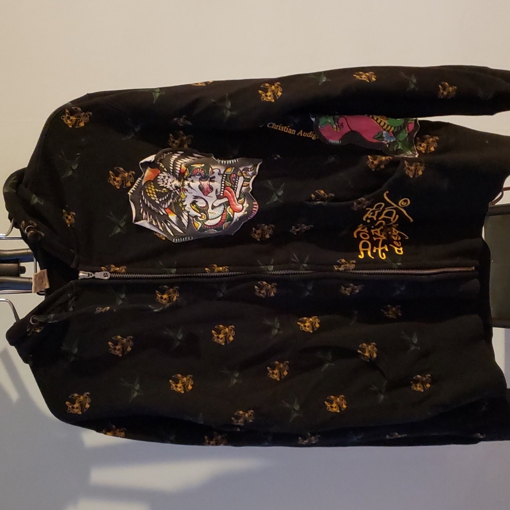 Ed Hardy Long-sleeve Zip Hoodie. Size M